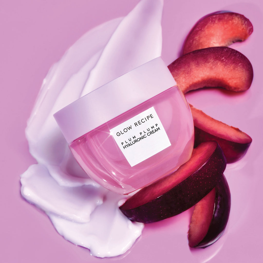 Glow Recipe Plum Plump Hyaluronic Cream refillable jar, whipped gel moisturizer