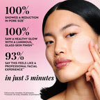 Glow Recipe LHA + AHA Korean Toner Pads infographic showing the pads' gentle daily routine for smoother-looking skin.