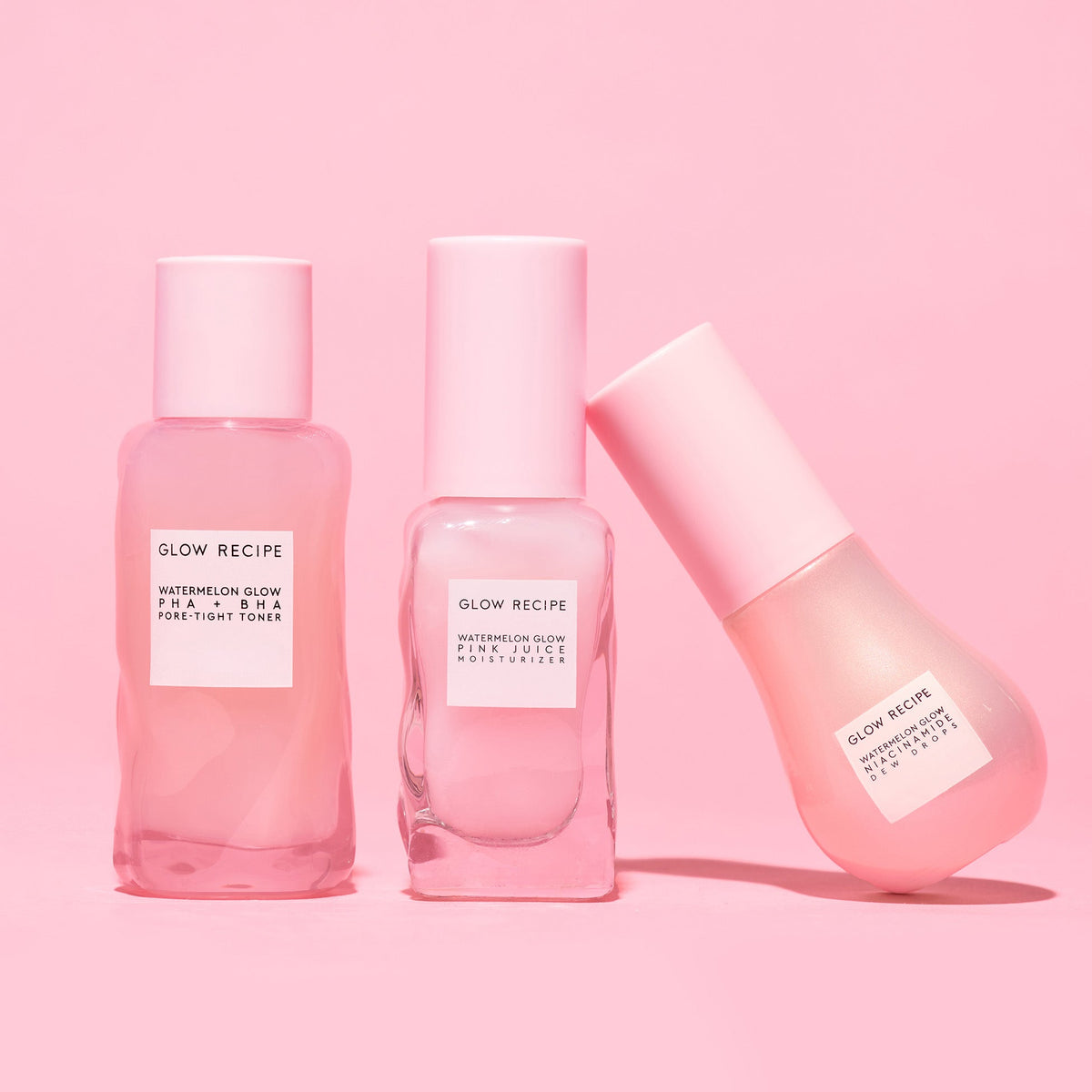 Glow Recipe Real Glass Skin Kit with Pore-Tight Toner, Dew Drops, and Pink Juice Moisturizer