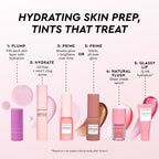 Infographic slide introducing the HueTinis kit as a tinted, travel-size routine for hydration and glow.