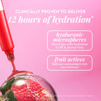 Ingredient callout infographic for the Strawberry Glass Balm lip tint from the Strawberry + Cherry Lip & Cheek Kit.