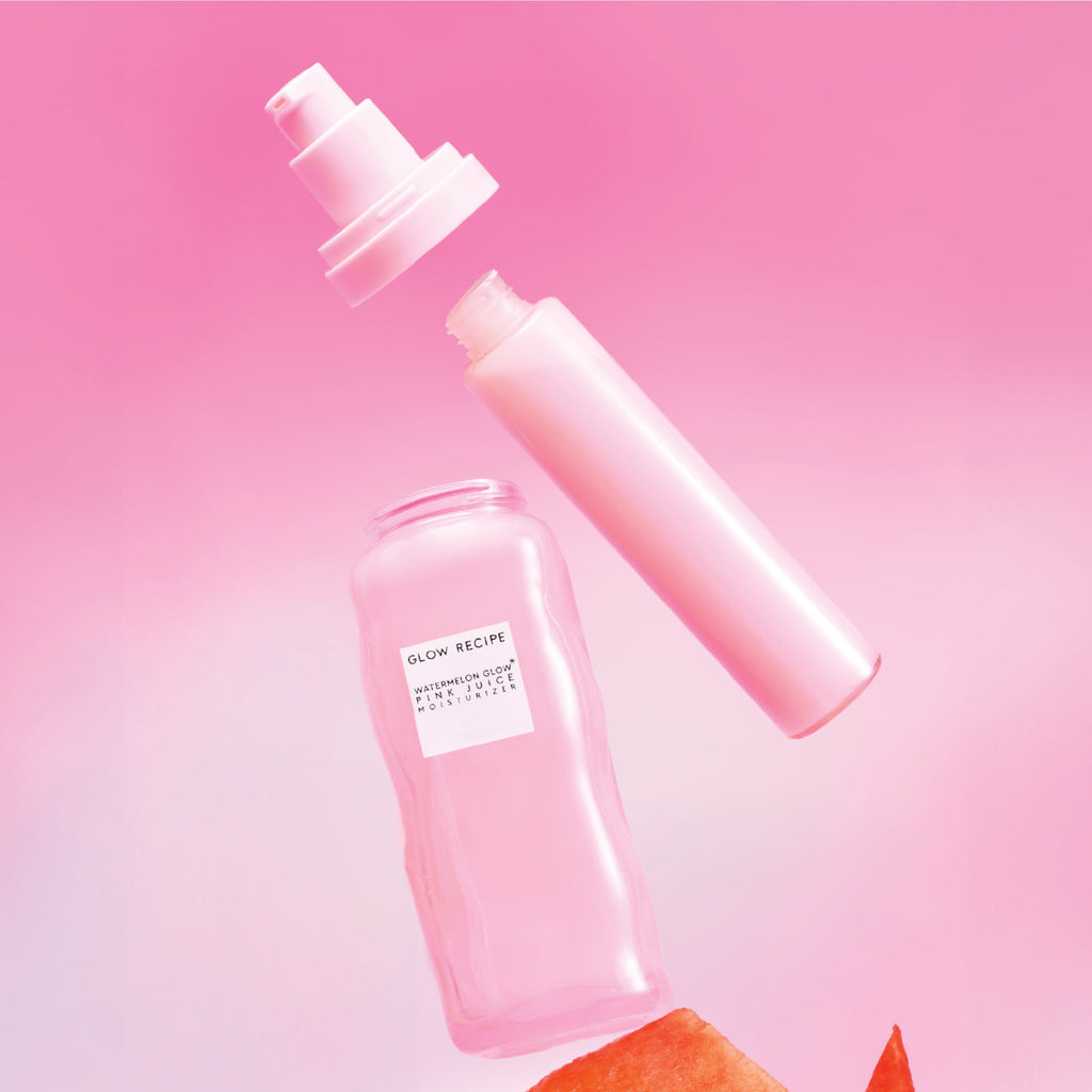 A photo of the Glow Recipe Watermelon Glow on pink background.