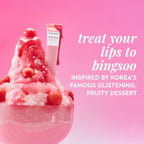 Second Bingsoo dessert-inspired graphic paired with Glass Balm in Watermelon Bingsoo's sheer soft pink tint.
