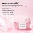 Infographic slide for the Watermelon Milk Peptide Cushion Cream Moisturizer (5ml) featured in the Glow to Go Travel Kit.