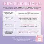Glow Recipe Watermelon Glow AHA Night Treatment applied as part of a nighttime routine for smoother, even-toned skin.
