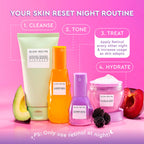 Glow Recipe Blackberry Retinol Blemish Serum shown within a nighttime reset routine designed for blemish-prone skin.