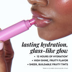 Second benefit infographic for Glass Balm in Dragon Fruit Bingsoo detailing hydration and smoothing results.