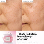 Glow Recipe Glass Skin Roll Bag Kit before-and-after slide demonstrating the 3-step routine's glow-boosting results