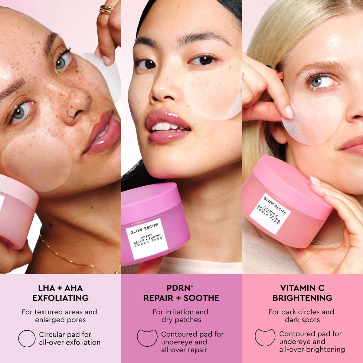 Infographic slide recommending using one Watermelon Toner Pad up to three times weekly for smoother-looking skin.