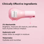 Glow Recipe Watermelon Glow Niacinamide Dew Drops infographic noting it is ophthalmologist-tested for safety.